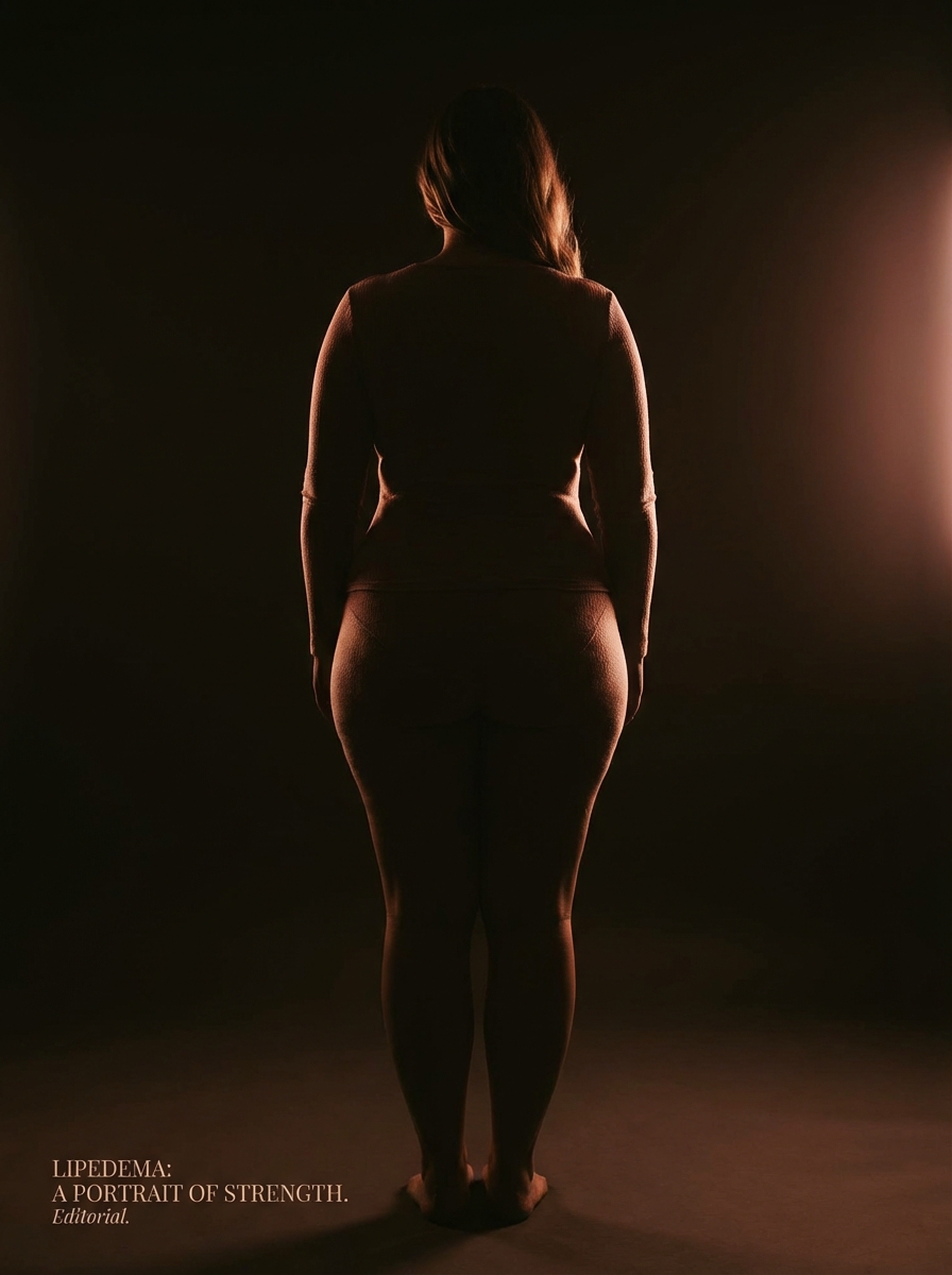 Silhueta feminina ilustrando lipedema